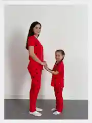 Красный пижама женская, большие размеры