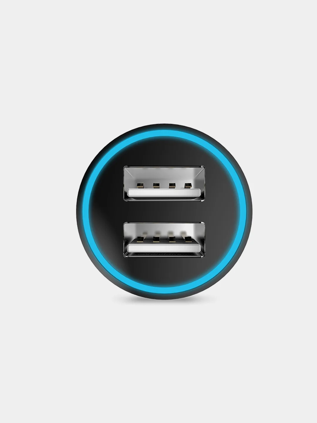 Белый автомобильное зарядное устройство HOCO UC204, 2 x USB, до 2.4A