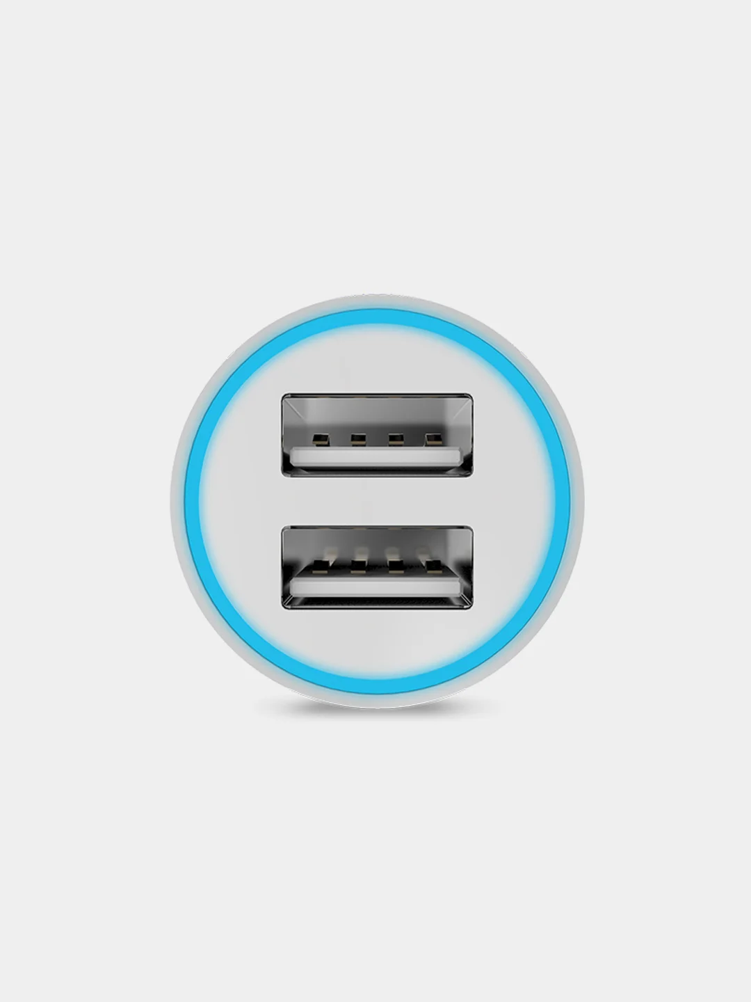 Белый автомобильное зарядное устройство HOCO UC204, 2 x USB, до 2.4A