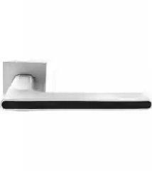 Ручка дверная цинковом основании ABRISS R21.190 MCP/BL (Матовый хром/черная вставка)