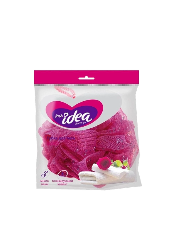 Мочалка "Fresh idea", розовая, шар