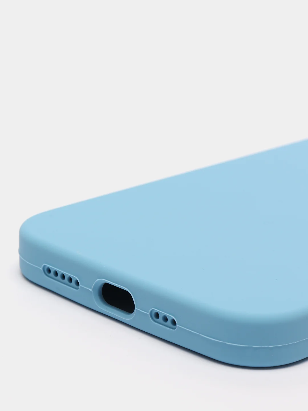 Голубой чехол Silicone Case для iPhone 13 Pro с закрытым низом