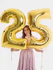 Золотой воздушный шар "Цифра", 40 и 100 см