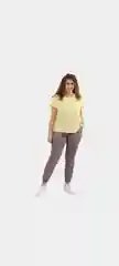 Желтый костюм с брюками женский домашний из хлопка