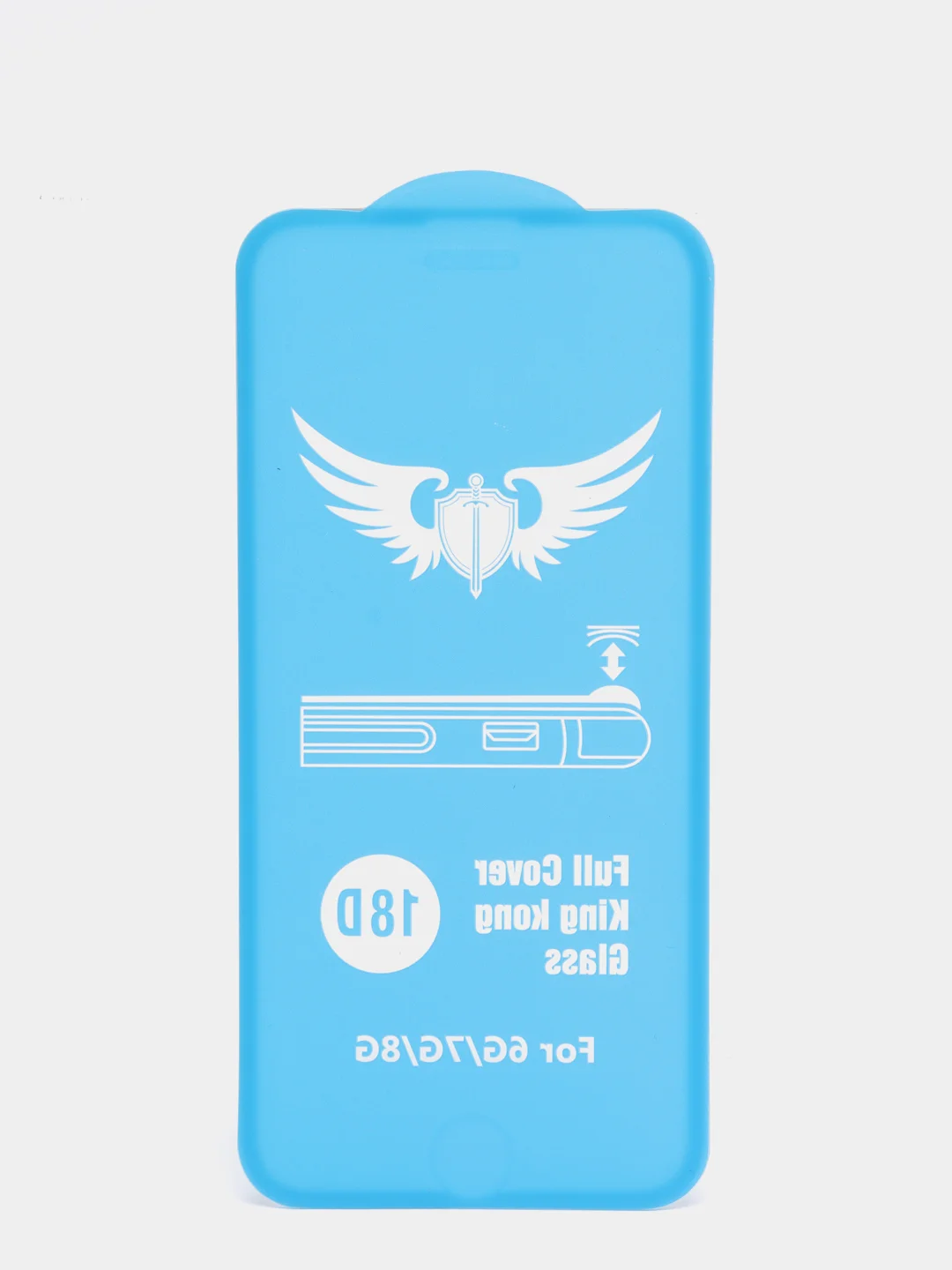 Защитное стекло iPhone 6 / iPhone 6S / iPhone 7 / iPhone 8, 18D, силиконовые края, белое