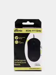 Серый мышь проводная Ritmix ROM-111 (оптическая, 3 кн., USB, 800 dpi)