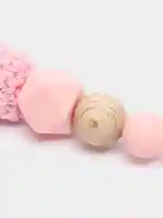 Розовый деревянный держатель для соски