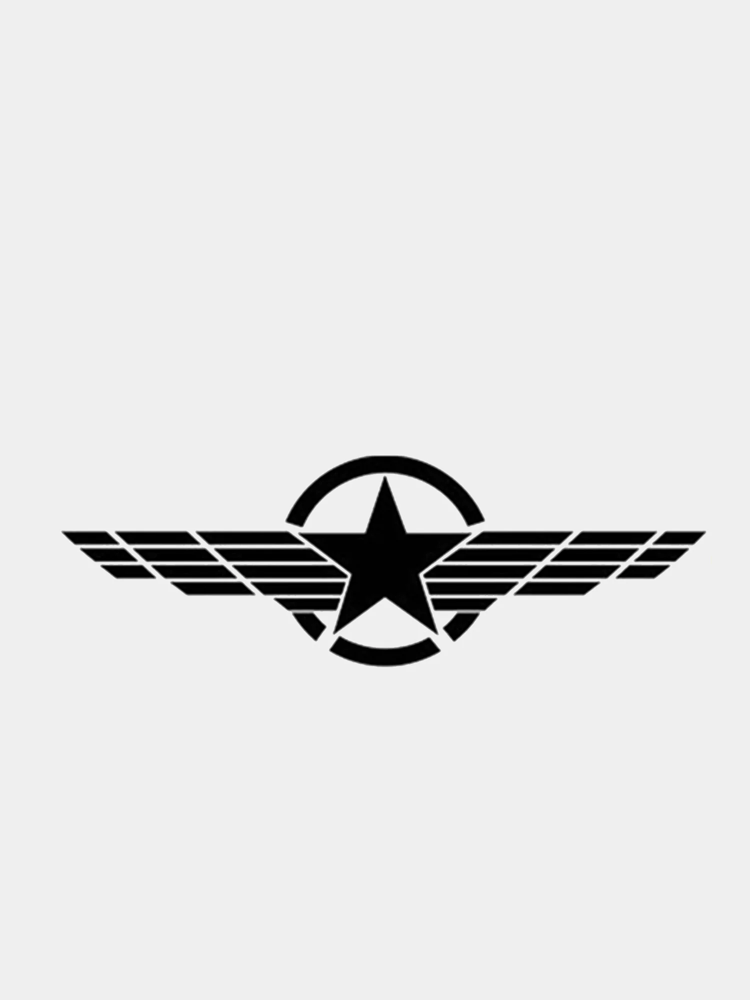 Белый наклейка на капот автомобиля "Звезда"