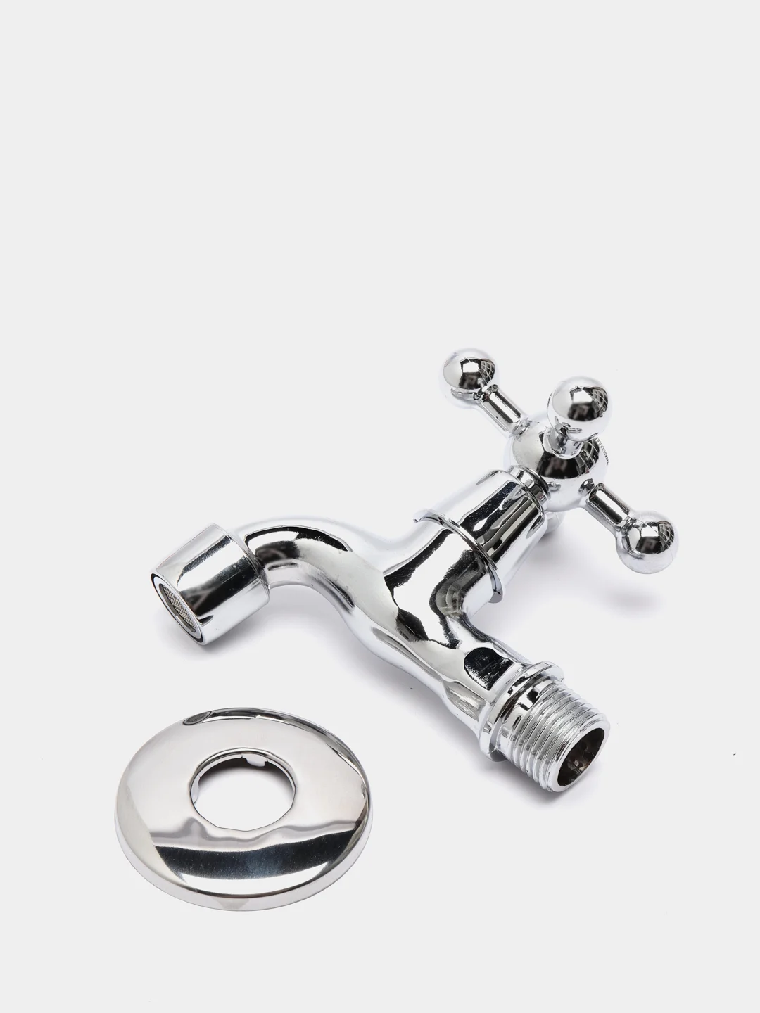 Кран водоразборный с аэратором Fresso, 1/2", вентильный, ручка крест, хром