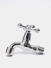 Кран водоразборный с аэратором Fresso, 1/2", вентильный, ручка крест, хром