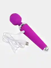 Тёмно-розовый вибратор вагинальный силиконовый с зарядкой USB, с гибкой головкой