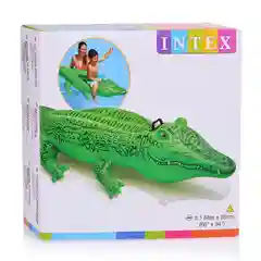 Надувной Крокодил Intex с держателями, 168х86 см