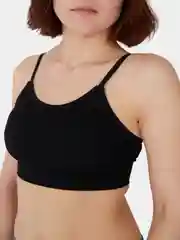 Черный базовый, бесшовный женский топ из микрофибры