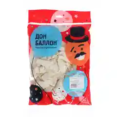 S Шар латексный, набор 5 штук, 10", пастель, цвет белый (4986667)