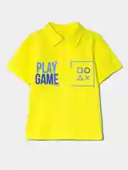 Желтый футболка - поло детская для мальчика LOKKI, 2141-073 PLAY GAME
