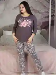 Фиолетовый костюм женский Хоум Стайл: кофта, брюки, 1529