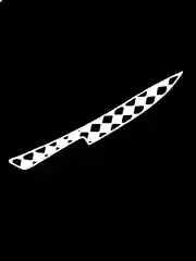 Белый переливающаяся наклейка Knife "Нож в ромбиках", без фона, на любую поверхность