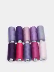 Набор бытовых ниток Ideal 40/2 366 м, п/э, Mix L, сиреневые оттенки, упаковка 10 штук