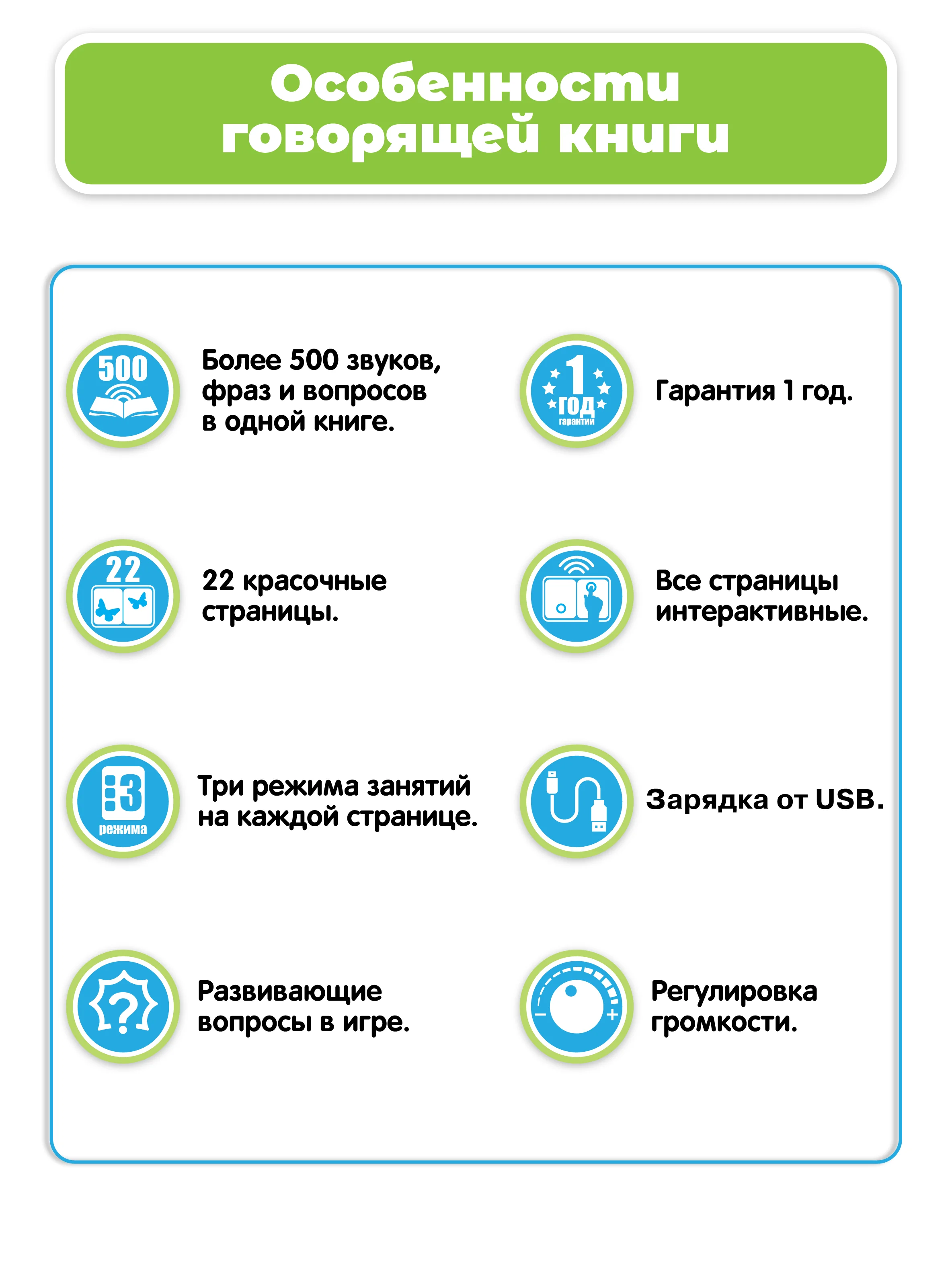 Говорящая книга для детей Нажималка Животные
