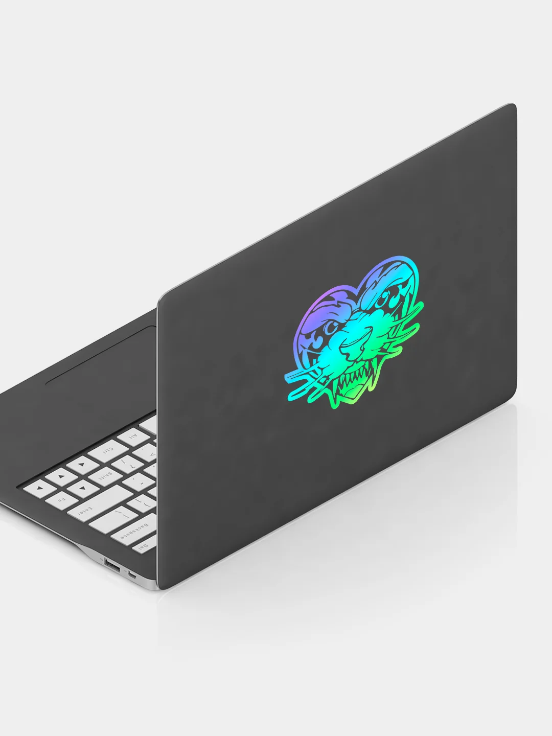 Ледяной переливающаяся наклейка Tiger sticker "Тигр в сердце", без фона