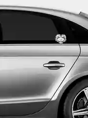 Белый переливающаяся наклейка Tiger sticker "Тигр в сердце", без фона