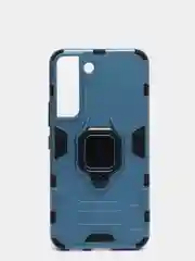 Синий меланж чехол противоударный с кольцом-держателем на Samsung Galaxy S22 (Самсунг Галакси С22)