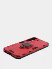 Красный чехол противоударный с кольцом-держателем на Samsung Galaxy S22 (Самсунг Галакси С22)