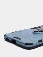 Синий меланж чехол противоударный с кольцом-держателем на Samsung Galaxy S22+ (Plus) Самсунг С22 +