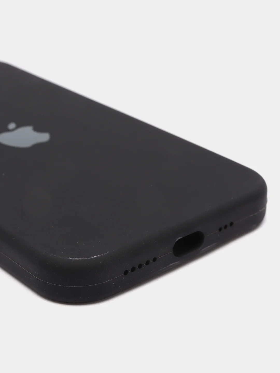 Черный чехол Silicone Case для iPhone 12/12Pro, закрытый низ