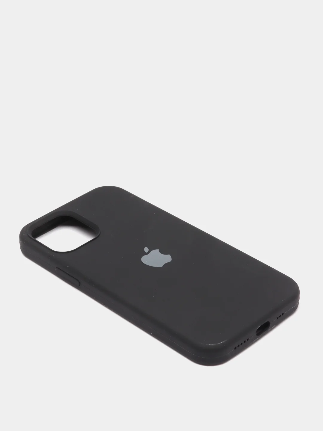 Черный чехол Silicone Case для iPhone 12/12Pro, закрытый низ