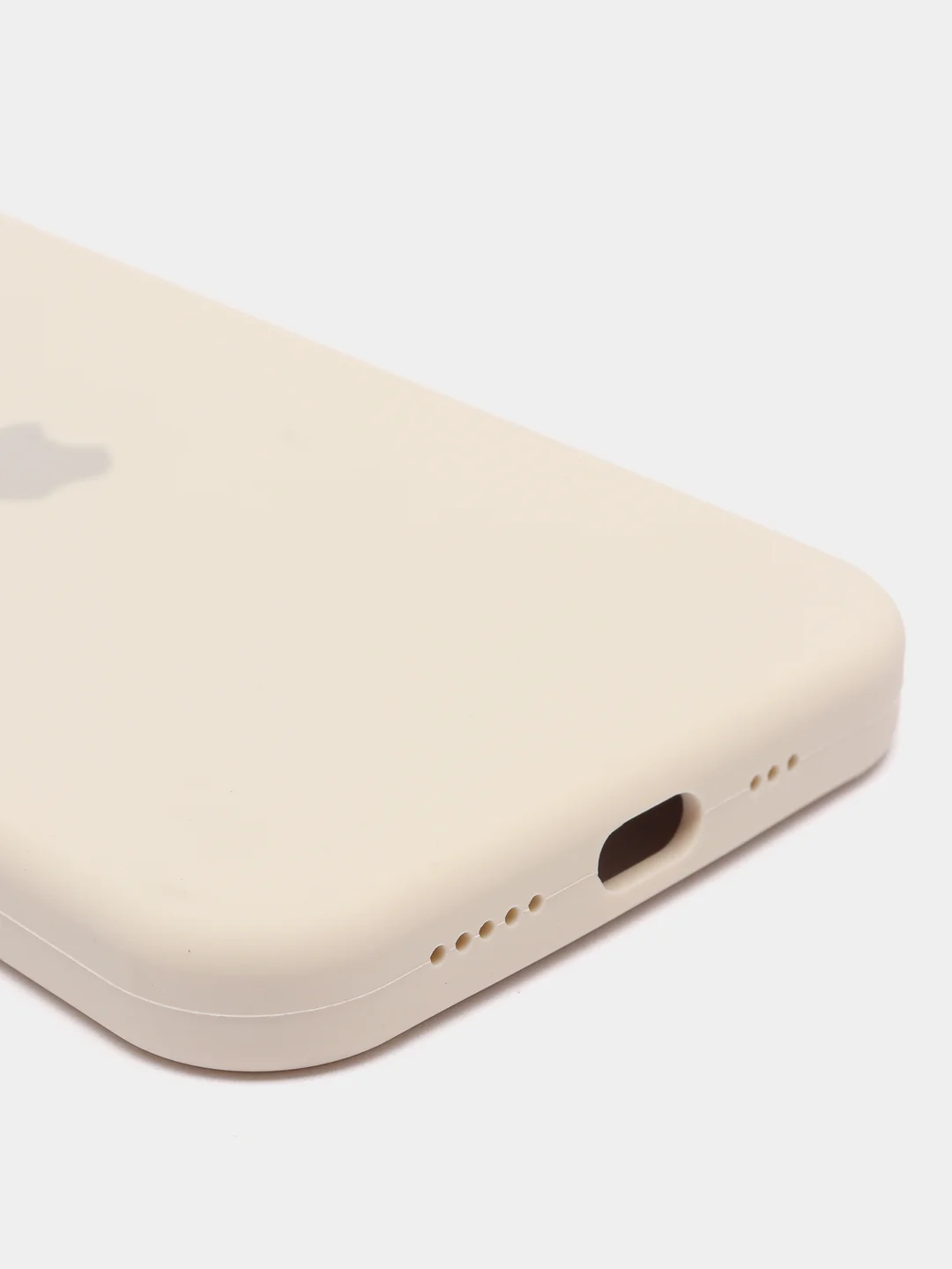 Молочный чехол Silicone Case для iPhone 12/12Pro, закрытый низ