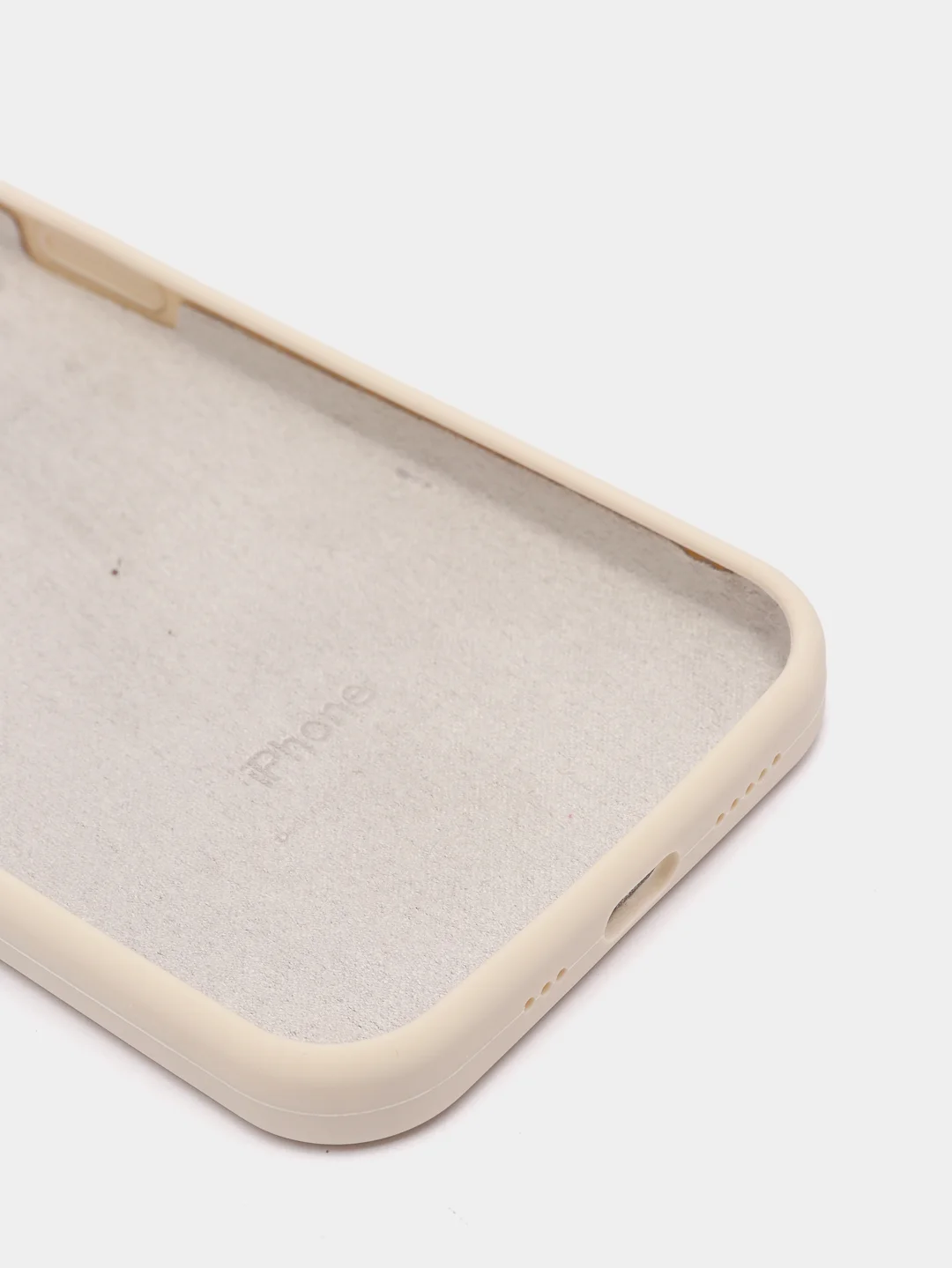Молочный чехол Silicone Case для iPhone 12/12Pro, закрытый низ