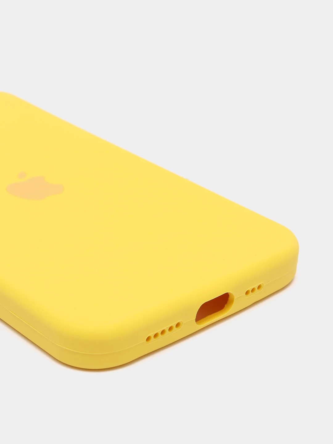 Желтый чехол Silicone Case для iPhone 12/12Pro, закрытый низ