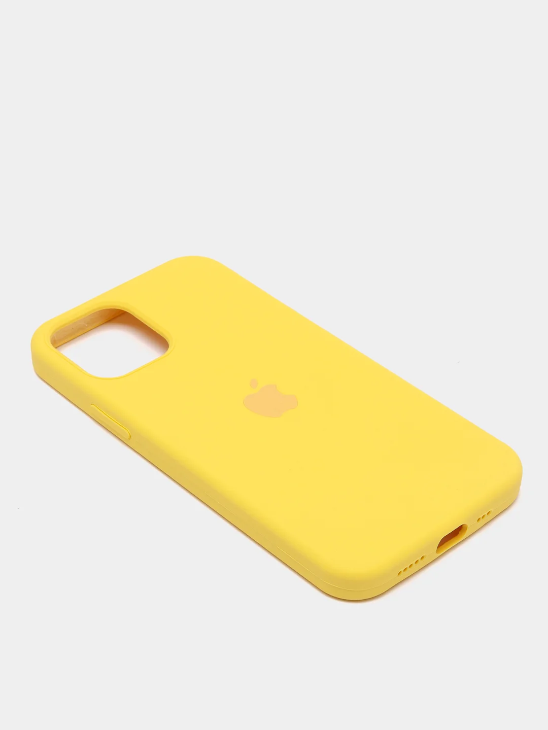 Желтый чехол Silicone Case для iPhone 12/12Pro, закрытый низ