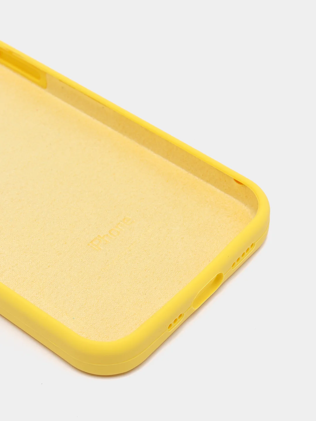 Желтый чехол Silicone Case для iPhone 12/12Pro, закрытый низ