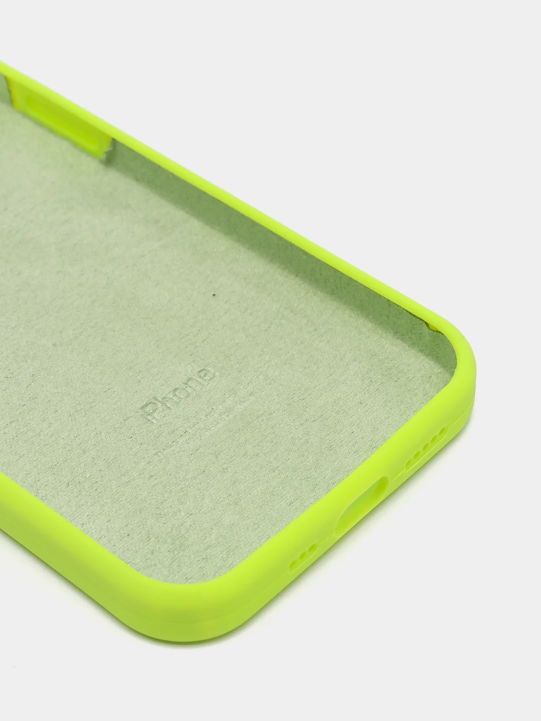 Салатовый чехол Silicone Case для iPhone 12/12Pro, закрытый низ