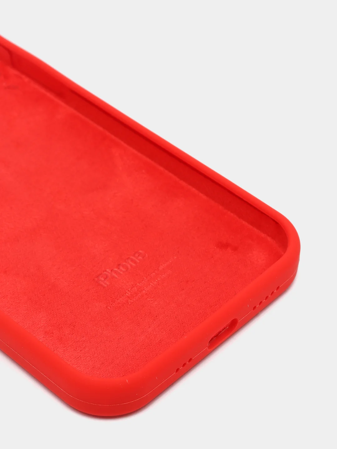 Красный чехол Silicone Case для iPhone 12/12Pro, закрытый низ