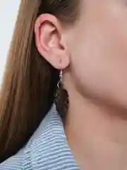 Деревянные серьги Монстера