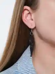 Деревянные серьги Черный коршун