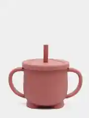 Коралловый меланж поильник с трубочкой, из пищевого силикона