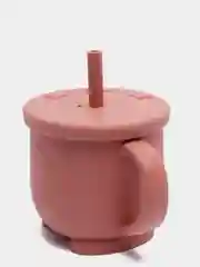 Коралловый меланж поильник с трубочкой, из пищевого силикона