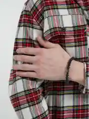 Серебряный мужской браслет на руку из камней
