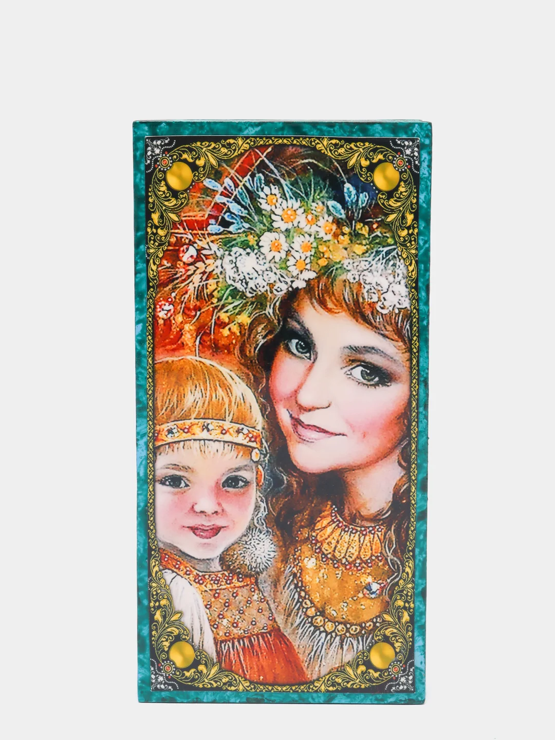 Зеленый шкатулка-купюрница для хранения денег и украшений