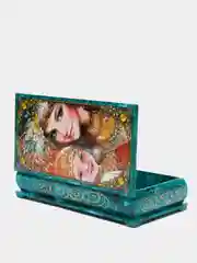 Зеленый шкатулка-купюрница для хранения денег и украшений