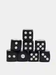 Черный кубики игральные 1,2 см