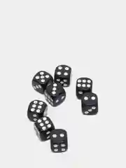 Черный кубики игральные 1,2 см