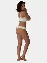 Белый женские трусы стринги хлопковые