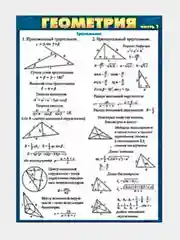 Карточка обучающая  "Геометрия (часть 1)" . А5.  Шпаргалка