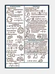 Карточка обучающая  "Геометрия (часть 1)" . А5.  Шпаргалка