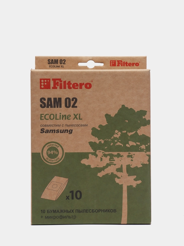 Бумажные мешки-пылесборники Filtero SAM 02 (10+фильтр) ECOLine XL